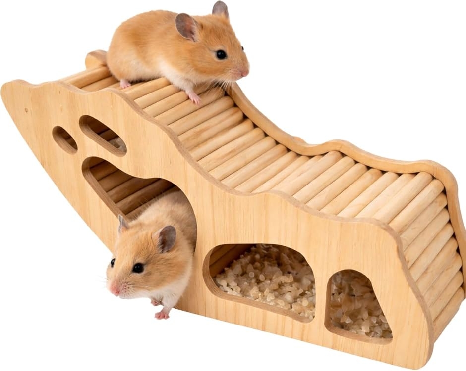 ハムスター用ケージセット　別荘　ワープゾーン　踏み台　隠れ場　アスレチック ハムスター トンネル 隠れ家 迷路 あそび道具 おもちゃ 木製