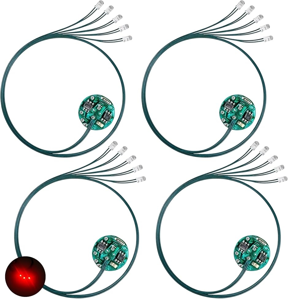 LED �����^ ���[�h�� 5�{ ���C�X�C�b�` �d�� 4�Z�b�g ���C�����X �_�� �_�� �{�^���d�r CR927�Ή� �͌^ (���b�h 5)