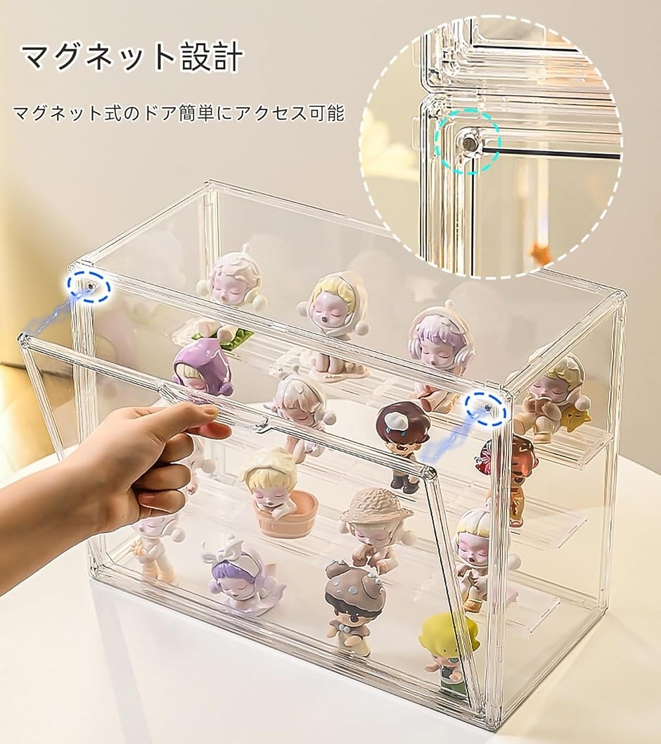 フィギュアケース 2個セット幅36x奥行17.7x高さ27cm UVカット 透明