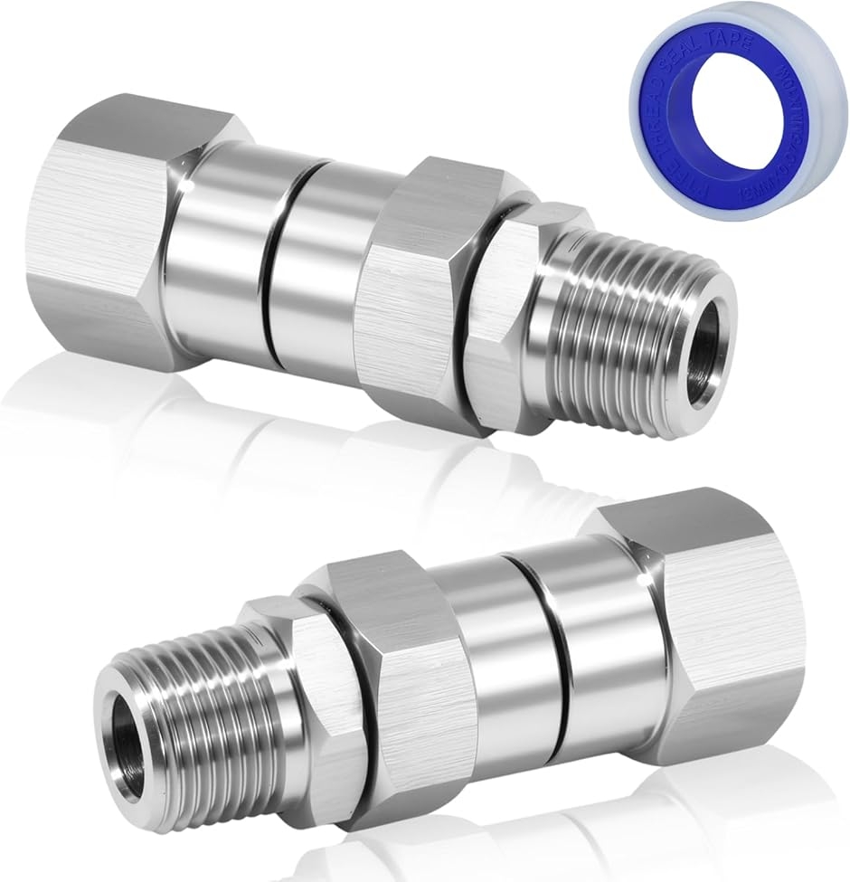2個セット 3/8インチ 高圧洗浄機用回転式接続部品 360° ねじれ防止回転