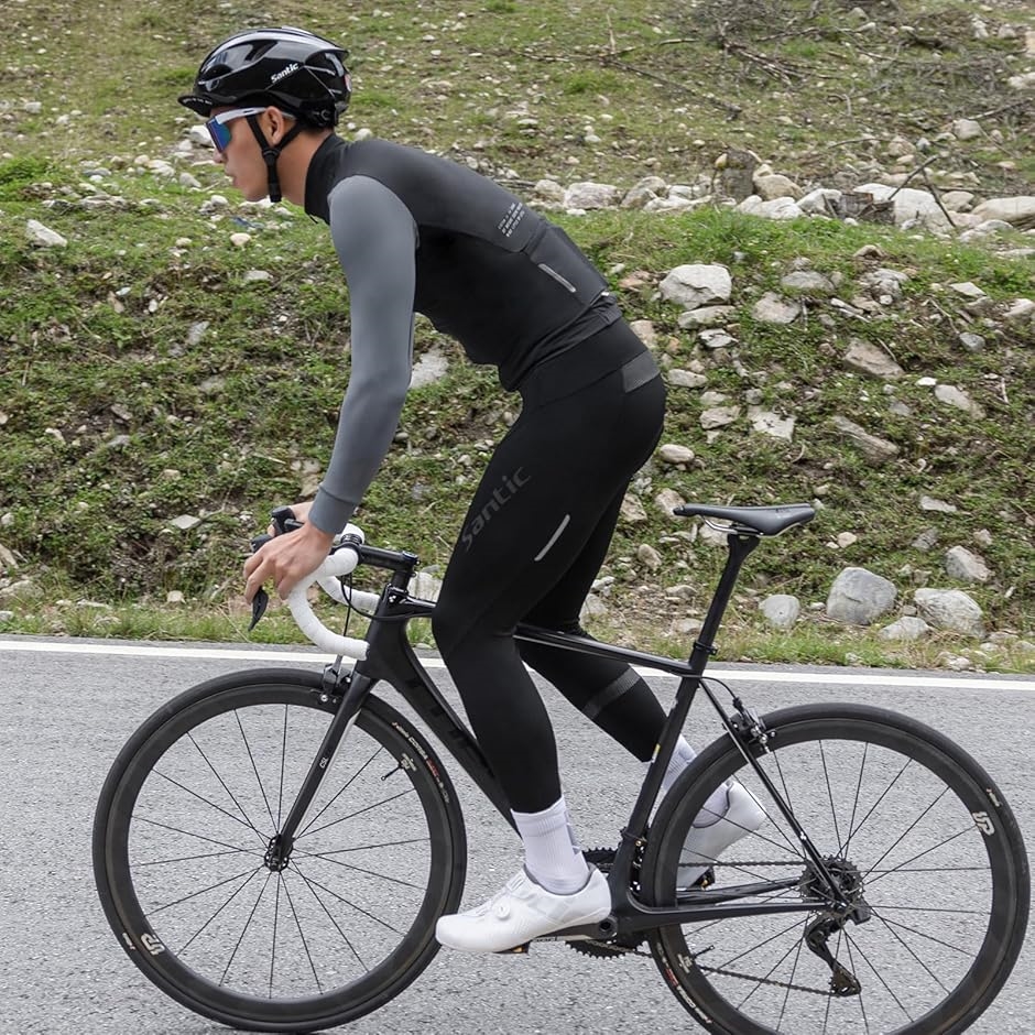 メンズ サイクルパンツ フリース 通気速乾 サイクリングパンツ パッド