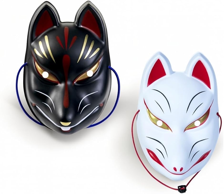 狐面 きつねのお面 キツネ 顔隠し 仮装 コスプレ 変装 ハロウィン (白