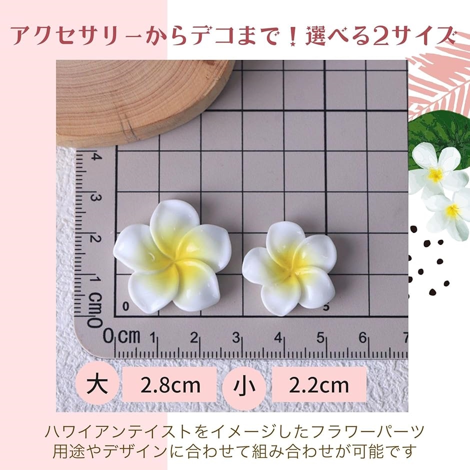 プルメリア デコ パーツ 70個7色 ハイビスカス ネイル アクセサリー