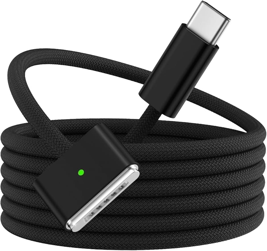 USB-C to Mag-Safe 3 ���C�[�d�P�[�u�� ���ϋv�ґg�i�C���� �^�C�vC-�}�O�Z�[�t3 (�u���b�N,  2M)