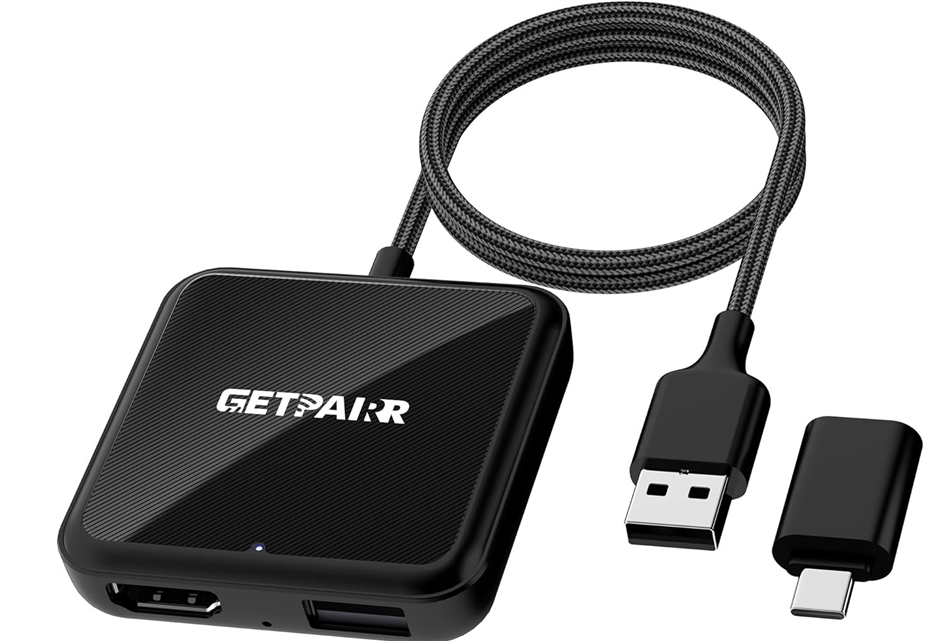 �J�[�e���r���C�g HDMI?���� ���C�����XCarPlay Android 4 in1 (�u���b�N,  ��5.8x5.8x1.4cm)