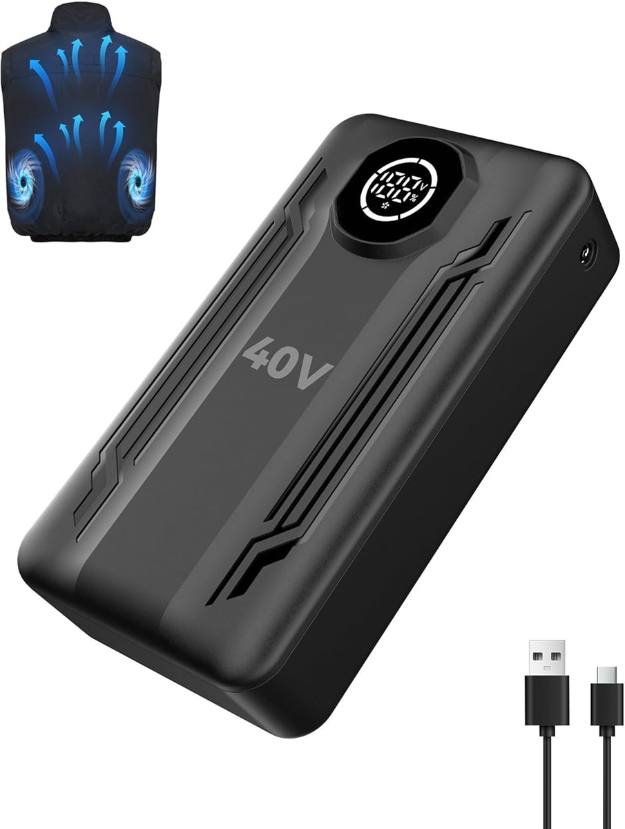 空調作業服バッテリー のみ 40V 超高出力 30000mAh 大容量 DC/USB