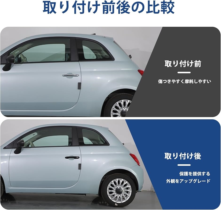 新型 フィアット 500 2007〜2025に適用 ドアハンドルカバー アウター