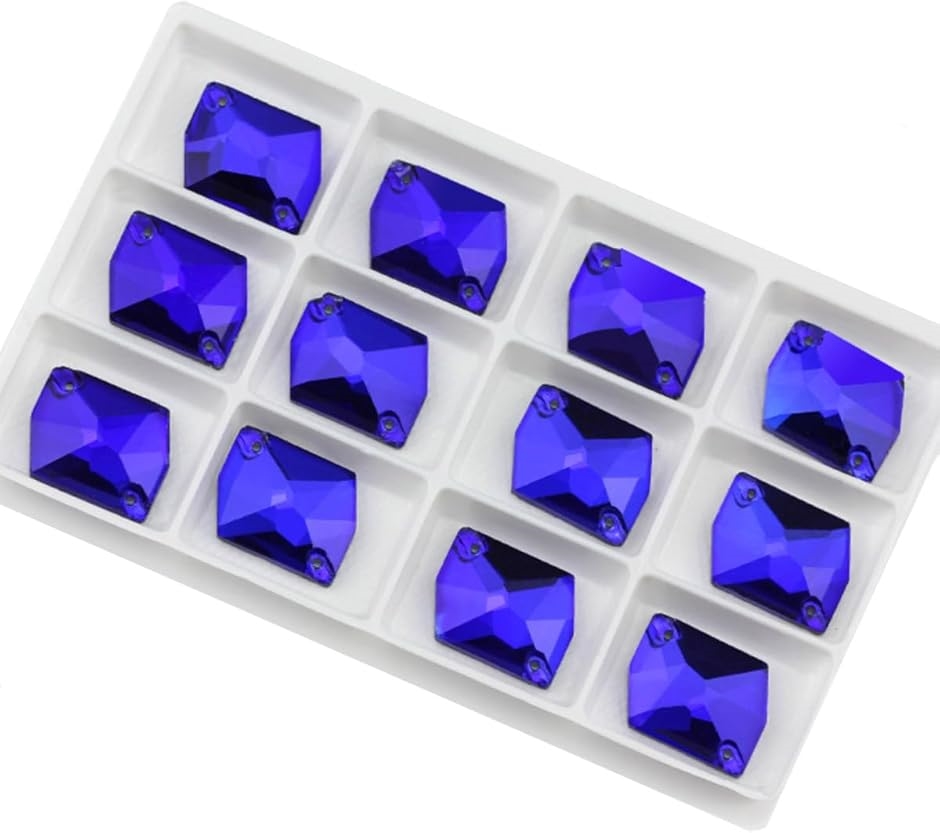 装飾用 ガラスビジュー ガラスストーン 高輝度 パーツ ソーオン ソーオンビジュー ガラスビーズ コズミック型(ブルー 9x12mm)