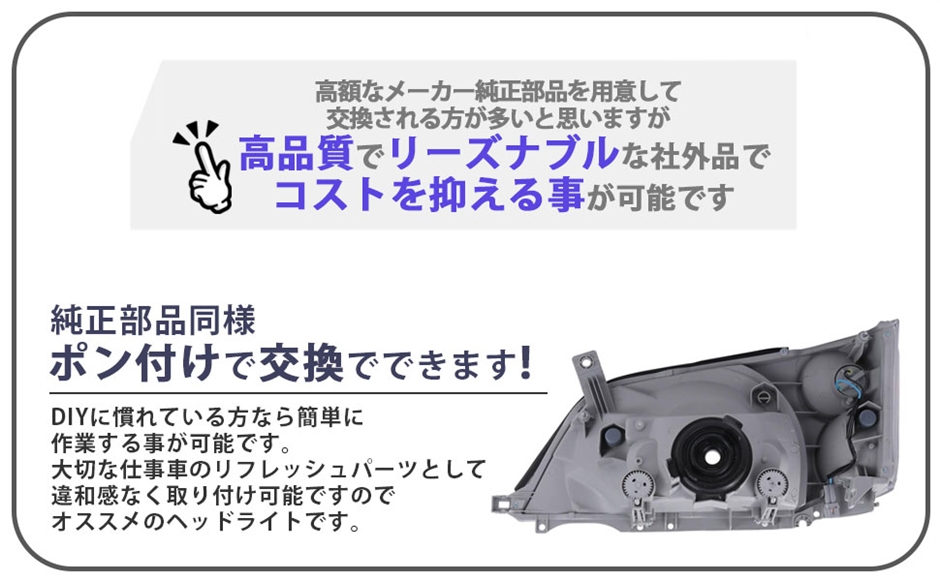 互換品】トヨタ 用 ヘッドライト 左右セット HINO 日野 デュトロ