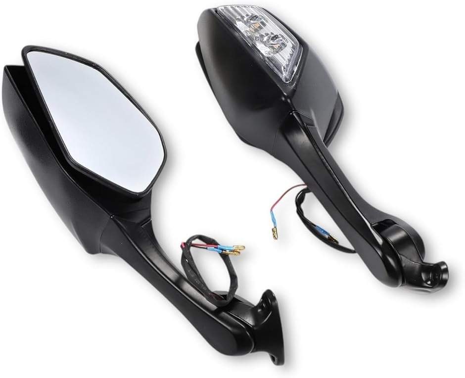 互換品】 Ninja ZX-10R ZX10R H2 用 バイクミラー LEDライト付き