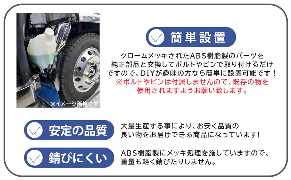 いすゞ NEW エルフ メッキ マッドガード 左右セット ABS製 泥除け