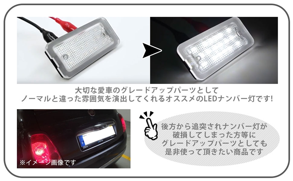 高輝度 LED ライセンス ランプ ナンバー灯 2個セット プレート ライト