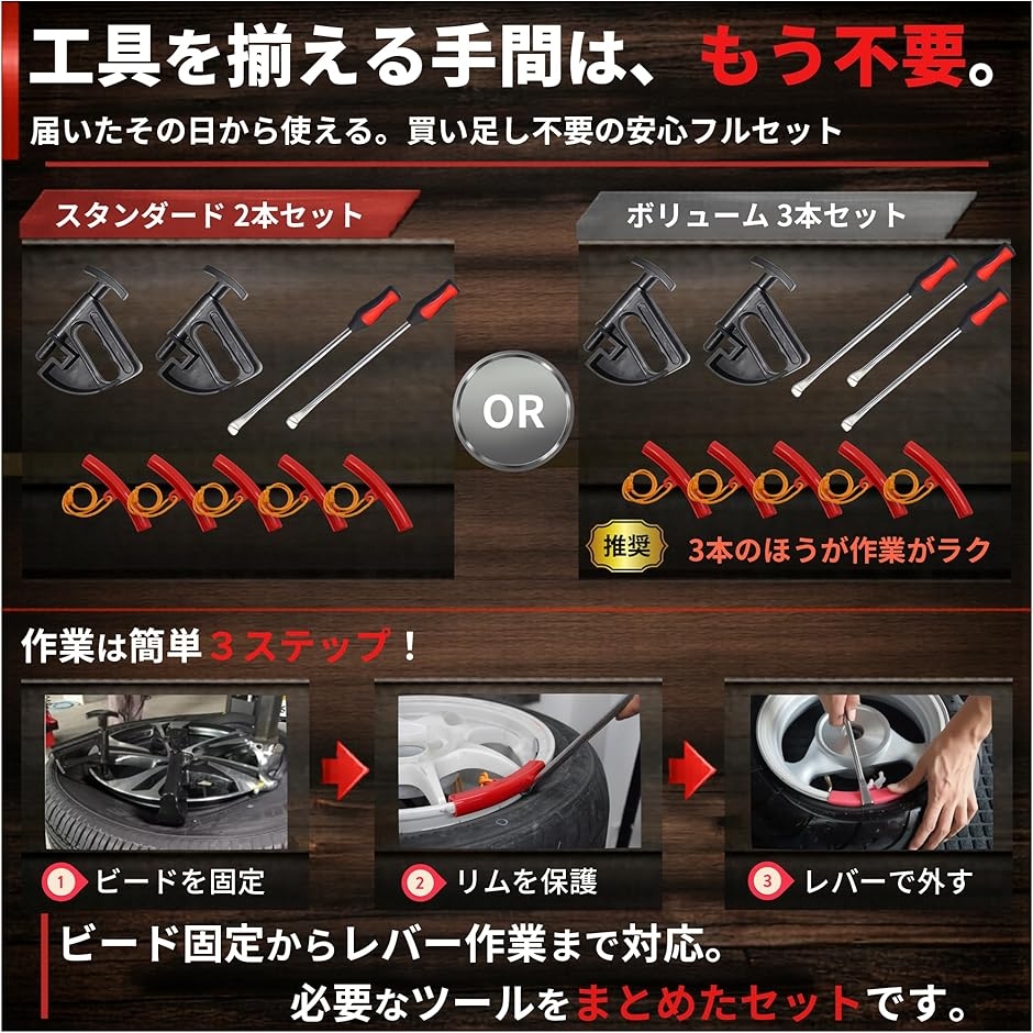 タイヤ交換ツールセット 自動車・バイク用補助工具セット タイヤ