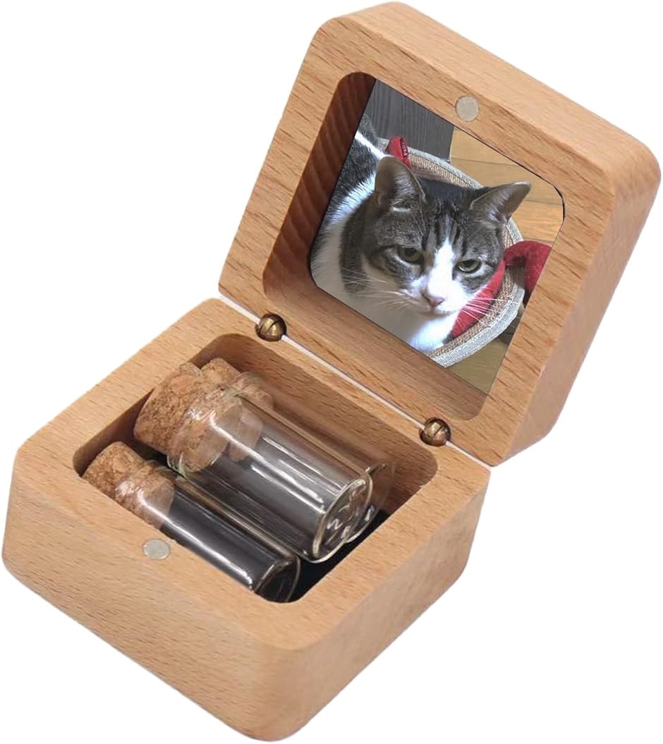 【Yahoo!ランキング1位入賞】ペットメモリアルケース 遺毛 遺骨入れ 骨壷 メモリアルボックス 仏具 (ナチュラルウッド)