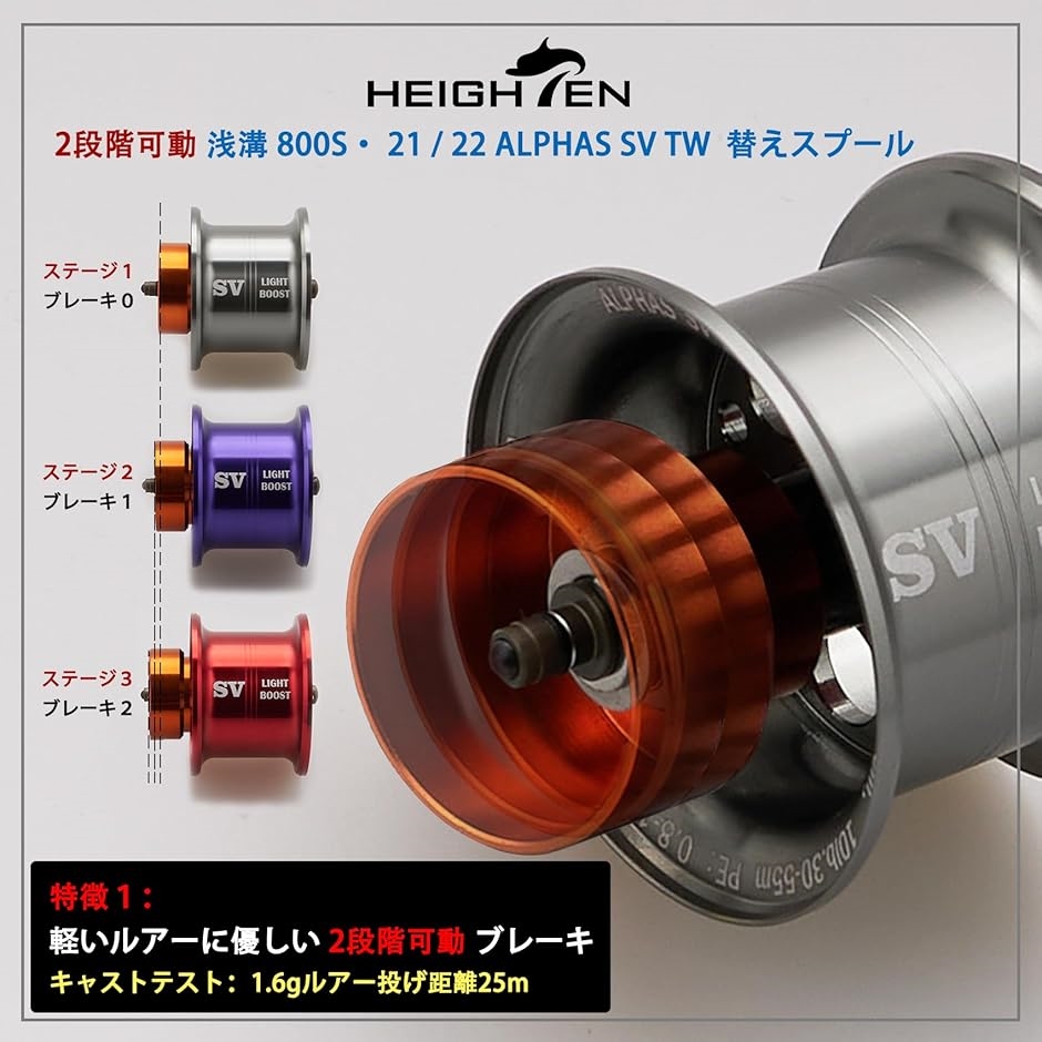 リール スプール アルファス 専用 2段階可動 32mm 浅溝 800S ダイワ