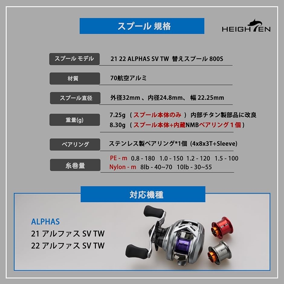 リール スプール アルファス 専用 2段階可動 32mm 浅溝 800S ダイワ