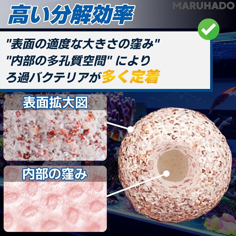 濾過材 ろ材 水槽 セラミックボール ネット入り 淡水・海水対応 多孔質
