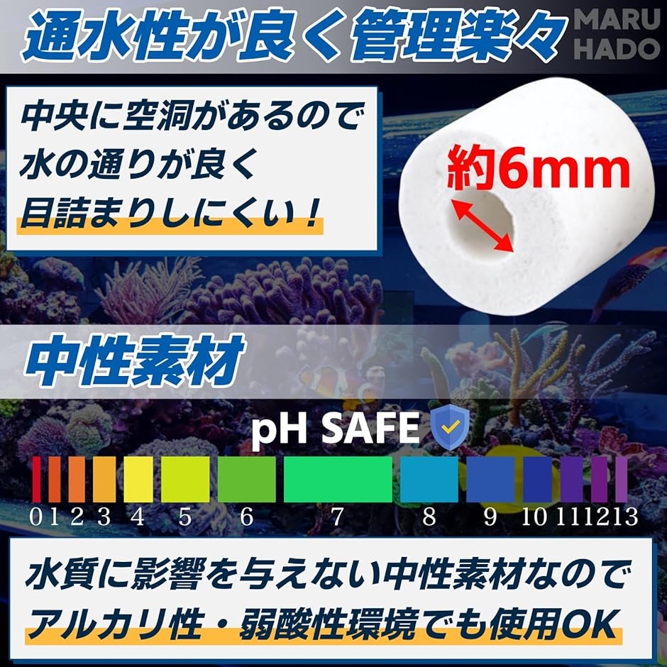 濾過材 ろ材 水槽 セラミック リングろ材 ネット入り 淡水・海水対応