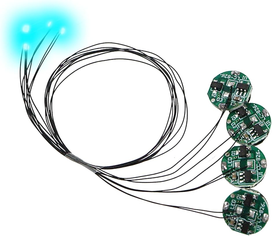 �����^���[�h���t�� LED���C�g ���C�X�C�b�`�� 4�Z�b�g �{�^���d�r CR927�Ή� ���C�����X (���C�g�u���[,  ���[�h���_��)