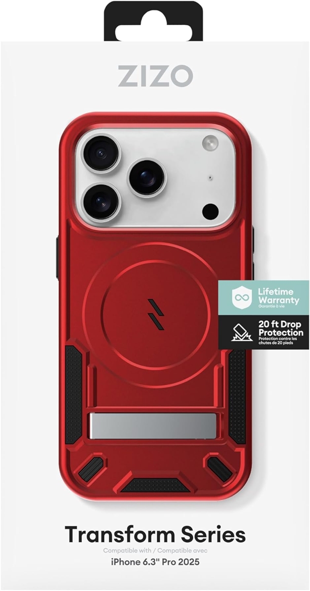ZIZOiPhone 17 Pro 用 ケース MagSafe対応 耐衝撃 MDM (レッド