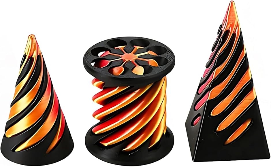 フィジェットトイ 3Dプリント 不可能ピラミッド スパイラルコーン 減圧グッズ デスクトイ インテリア プレゼント 3個セット