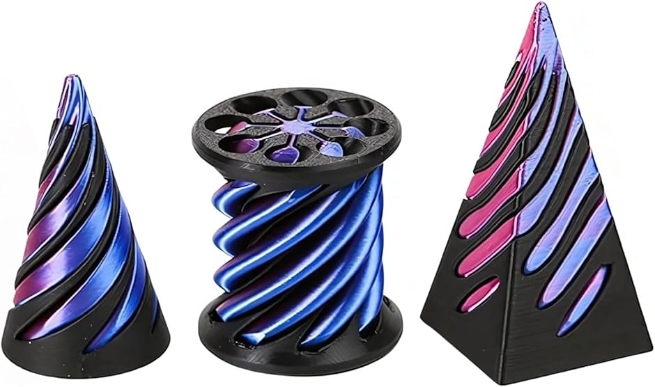 フィジェットトイ 3Dプリント 不可能ピラミッド スパイラルコーン 減圧グッズ デスクトイ インテリア プレゼント 3個セット