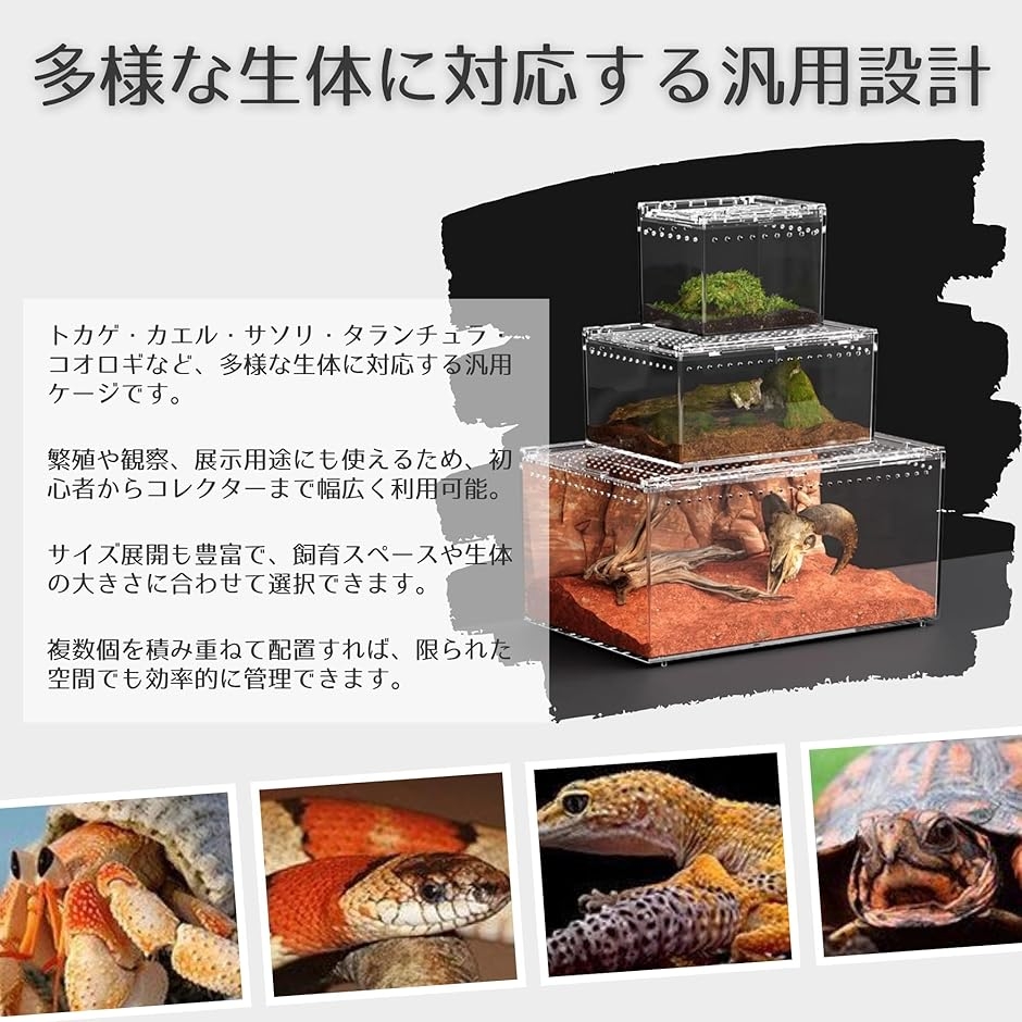 爬虫類飼育3個セット　アクリルケージ、ナラベルト、ウェットシェルターなど　その3 楽天市場】【送料無料】COZENTA 爬虫類 ケージ シェルター アクリル製