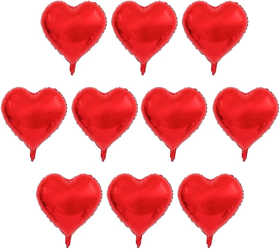 ハート バルーン 風船 パーティー 誕生日 プロポーズ 飾り デコレーション 大きめ 10個セット(レッド, ワンサイズ)