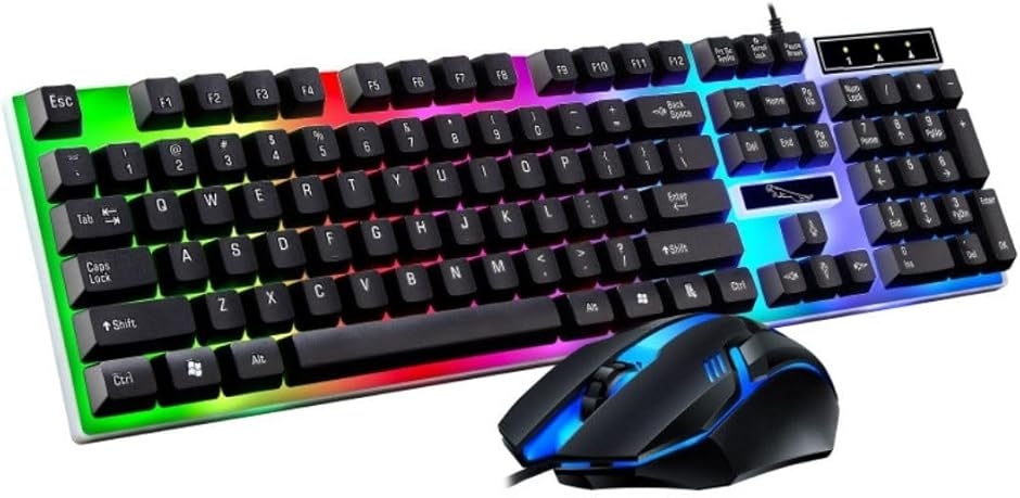 ゲーミング キーボード マウス セット 有線 バックライト USB 付き