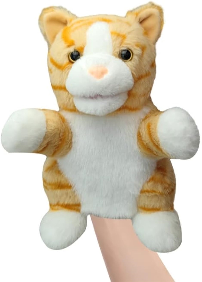 パペット人形 ハンドパペット 指人形 腹話術 口が動く(ねこ) : ゼ