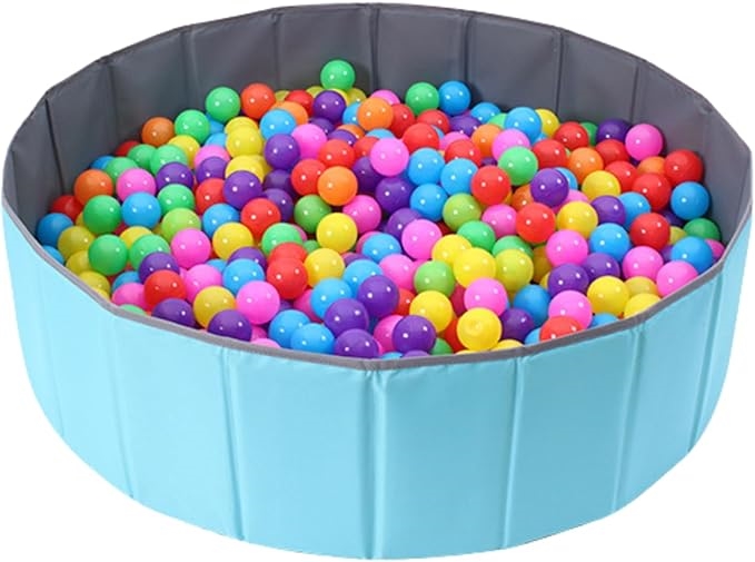 折りたたみ ボールプール 室内 ボールなし 水入れ不可(ブルー,  S（80cm）)