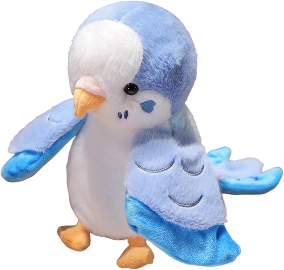 Yahoo! Yahoo!ショッピング(ヤフー ショッピング)オウムハンドパペット インコ ぬいぐるみ もふもふ 手人形 教育用 20cm（ブルー,  約20cm）