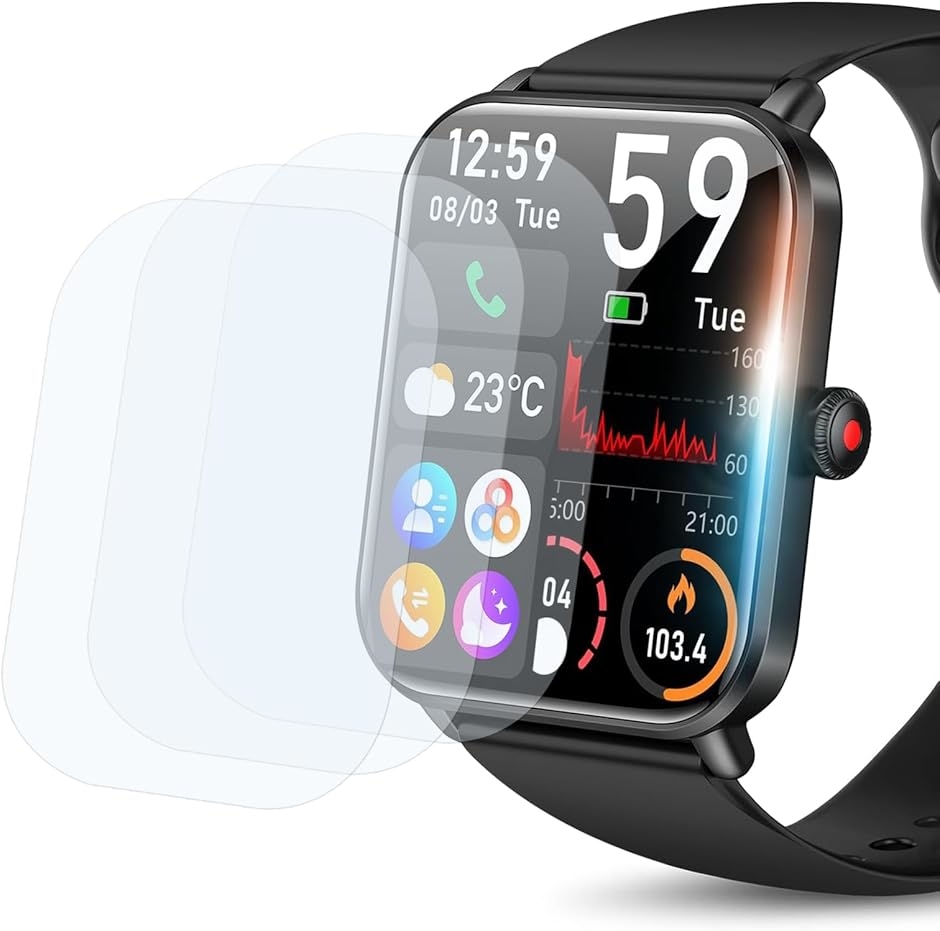 4枚セットスマートウォッチ保護フィルム 高透過率 傷防止 MDM(クリア