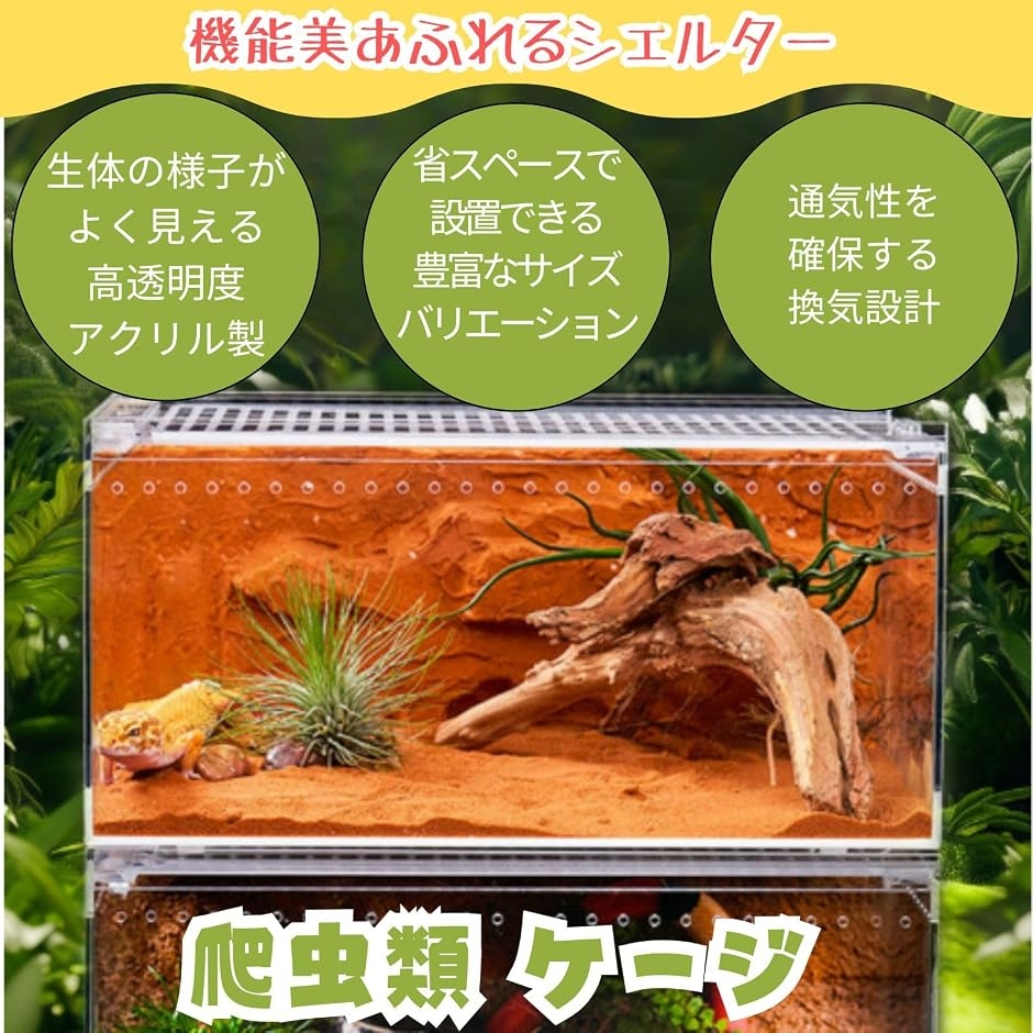 爬虫類 ケージ レプタイルボックス 飼育ケース トカゲ ヘビ シェルター