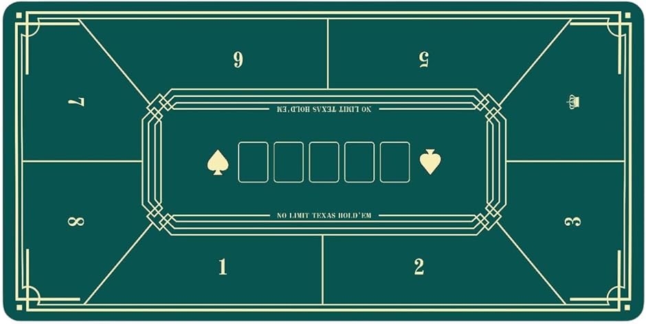 ポーカーマット 滑り止め 8人用 ポーカーテーブル プレイマット 樹脂マット ゴム 80cm (グリーン)