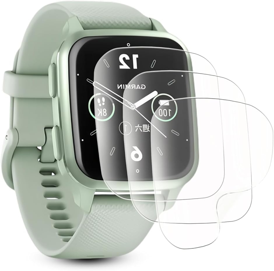 3���Z�b�g GARMIN �K�[�~�� Venu Sq 2/Venu Music ��p �t���ی�t�B���� (MJO-JAC-C017)