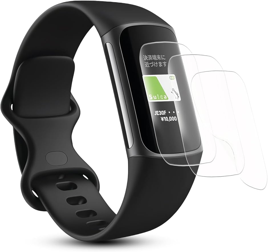 3���Z�b�g Charge5 / Fitbit Charge6 ��p �t���ی�t�B���� �ی���� TPU�f�� (MJO-JAC-C023)