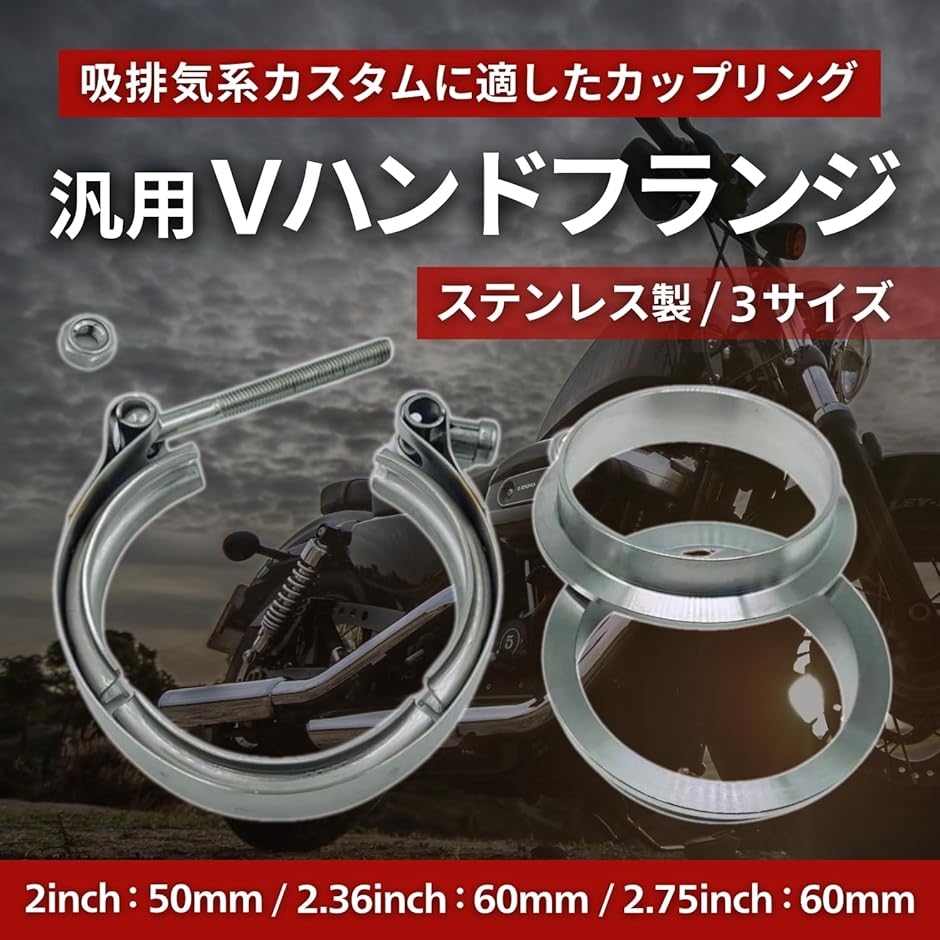 スリップオンマフラー 50.8mm チタンブルー マフラーフランジ バンド クランプ サイレンサー Vバンド バイク 車