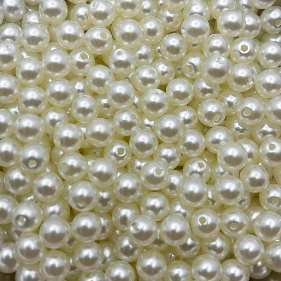 人工パール 樹脂パール 真珠 パールビーズ 8mm 約600個 穴ありオフホワイトE936R(8mm オフホワイト)