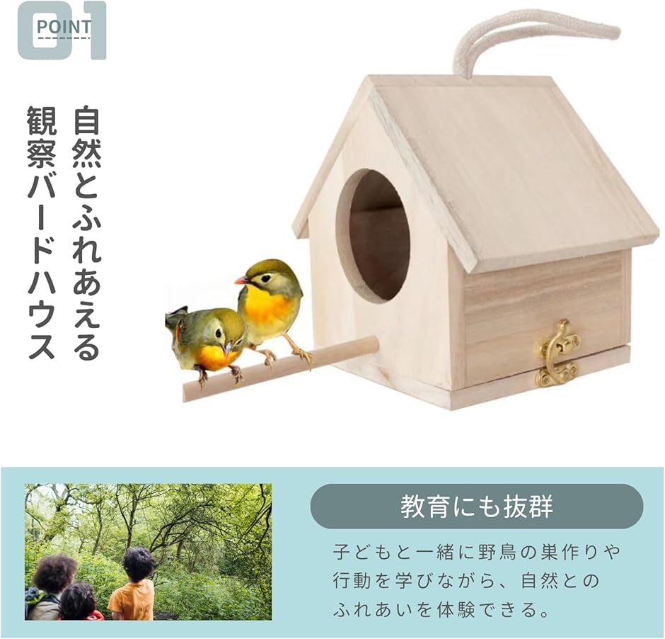 鳥かご 巣箱 鳥小屋 バードハウス 野鳥 鳥籠 天然木材 アクリル 吊り