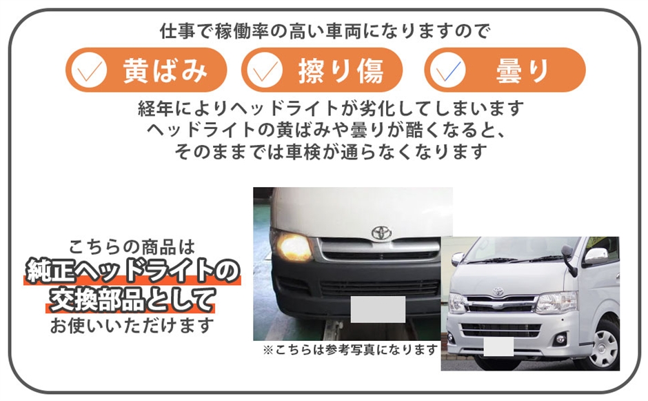 互換品】トヨタ 用 ヘッドライト ヘッドランプ 左右セット ハイエース