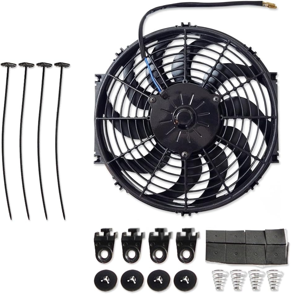 ファンヒーター　扇風機 電動 ラジエーター ファン 12V 80W DC エンジン 冷却 モーター 扇風機