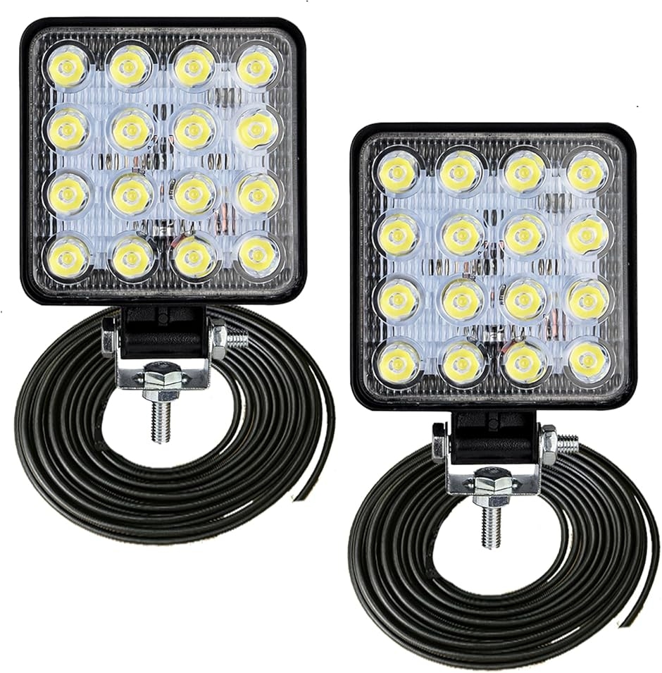 ワークライト 作業灯 led ライト車 12V 24V 兼用 小型 ホワイト 防水