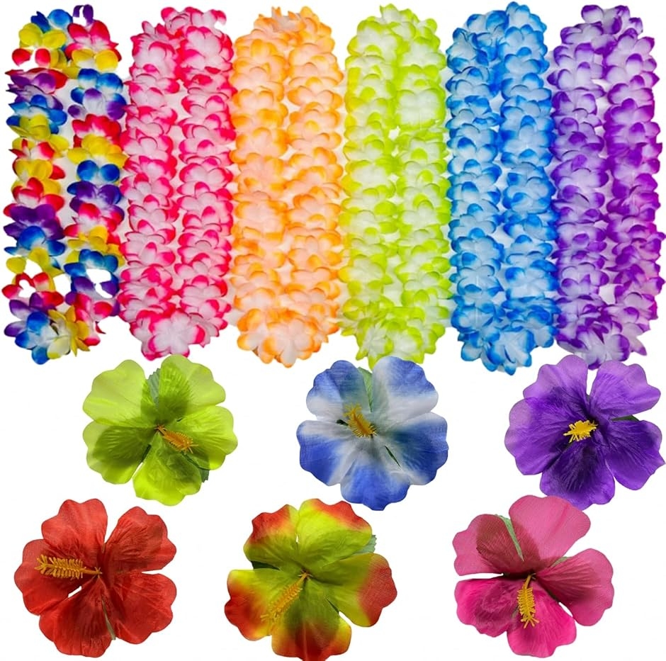 ハワイ レイ 花輪 ハワイアンレイ 首掛け 花飾り 首飾り ハイビスカス