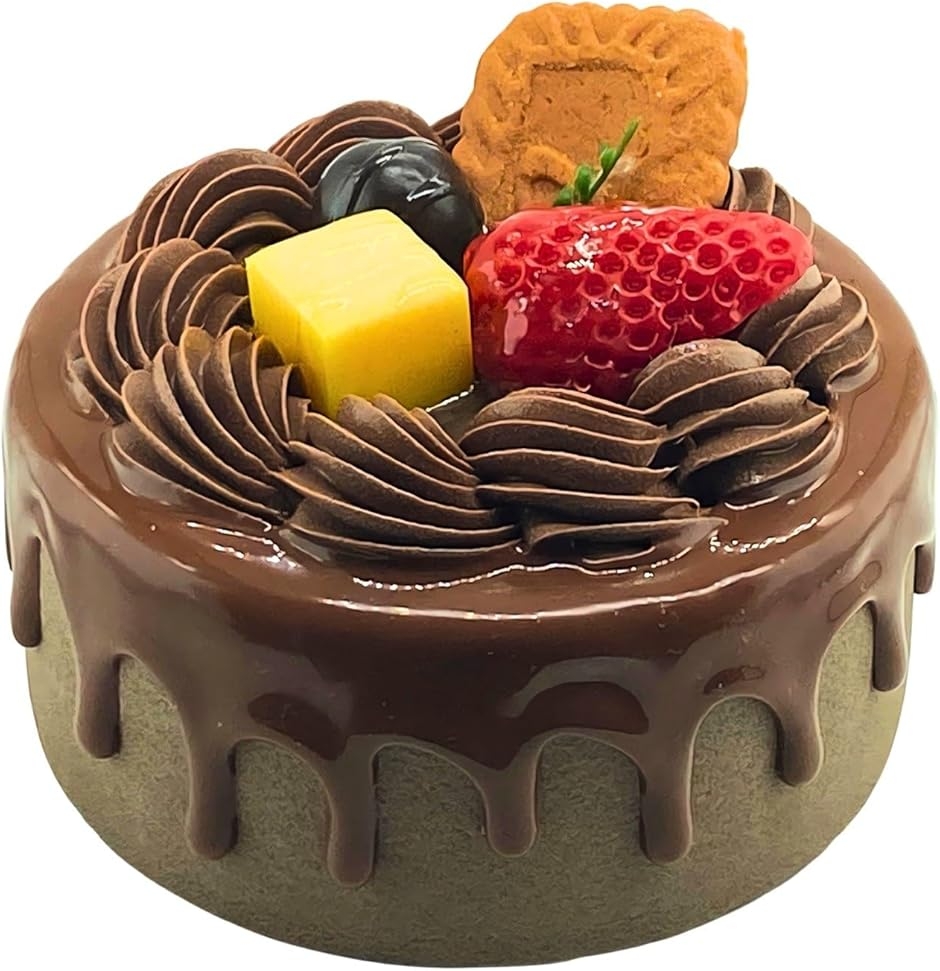 食品サンプル ダミーケーキ フェイクケーキ クレイケーキ ホールケーキ チョコケーキ おもちゃ (ブラウン,  小さい)