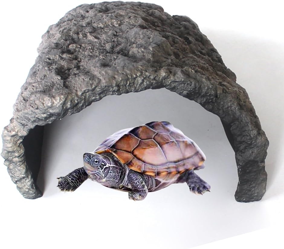 爬虫類 ケージ ロックシェルター リクガメ 隠れ家 岩型 大型 陸亀