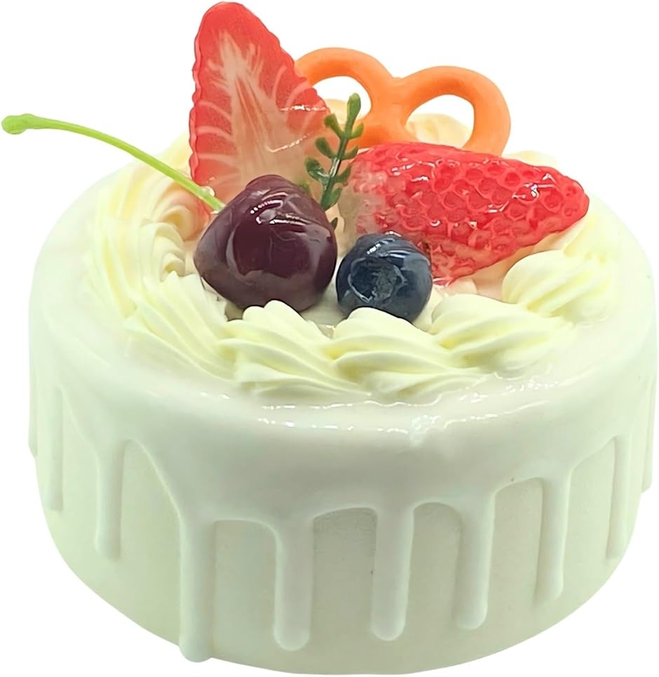 食品サンプル ダミーケーキ フェイクケーキ クレイケーキ ホールケーキ ホワイトケーキ おもちゃ (ホワイト,  小さい)