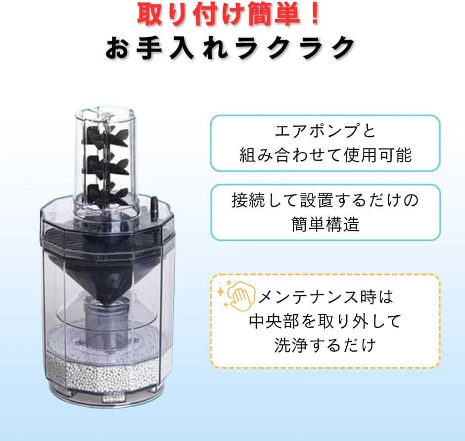 水槽用フィルター 濾過フィルター エアーポンプ 大型 プロペラ付き