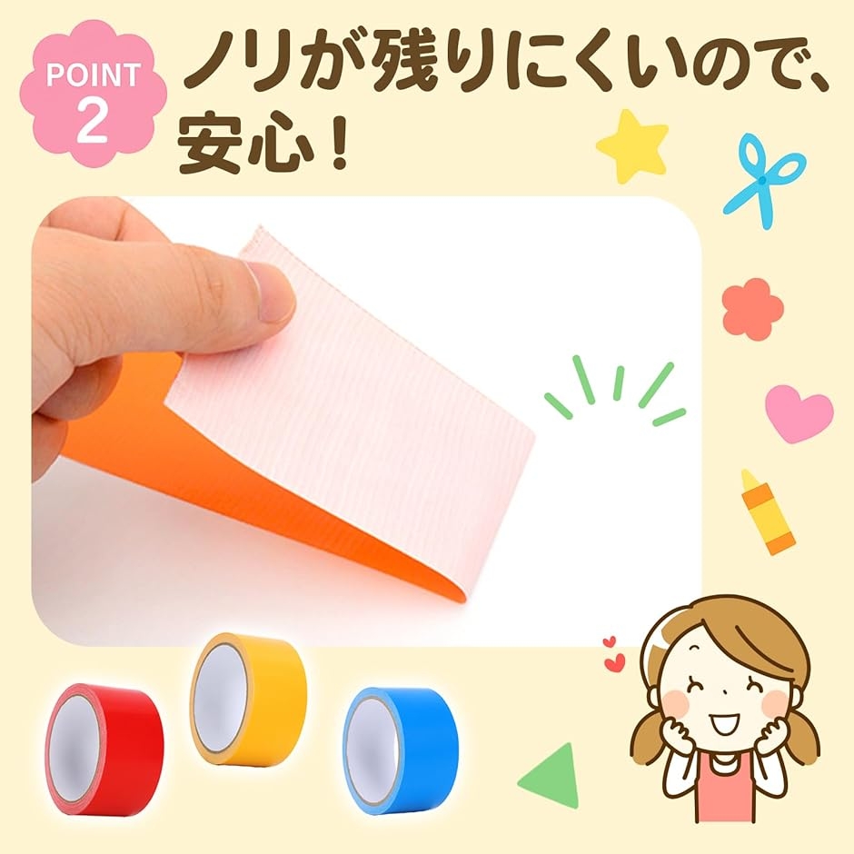 ガムテープ 布 カラー 5色セット 防水 カラ...の詳細画像4