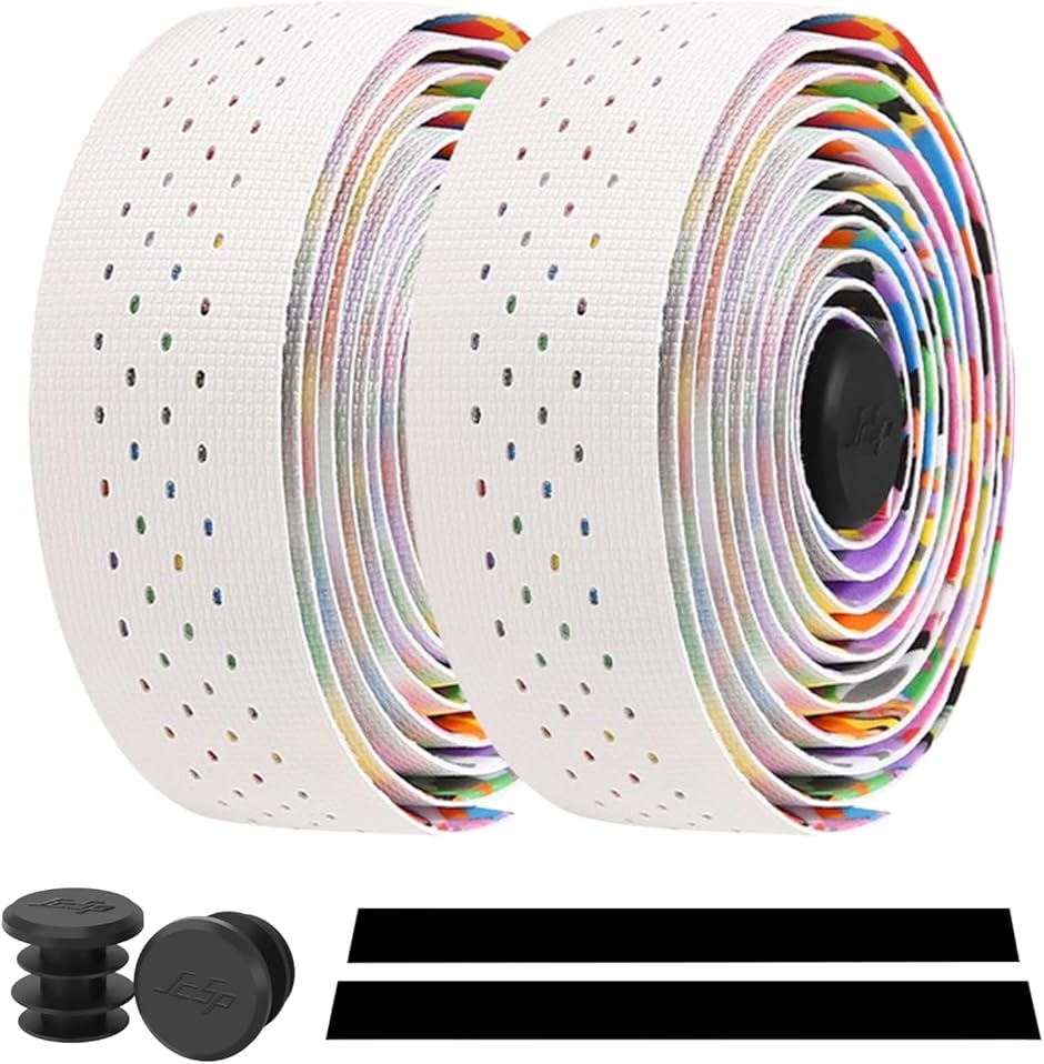 �o�[�e�[�v ���[�h�o�C�N �h���b�v�n���h�� �G���h�v���O�t�� �V���R��+EVA�� (�z���C�g/�}���`�J���[,  210x3x0.3cm)